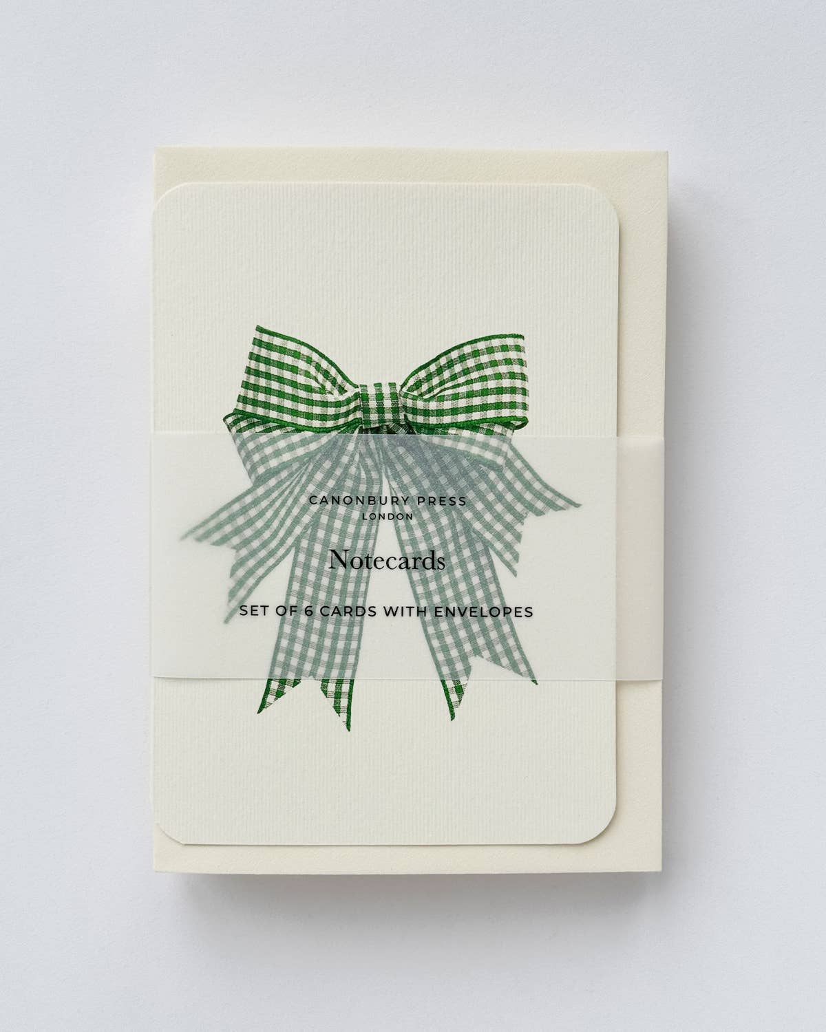 Double Tail Green Gingham Bow Greeting Card