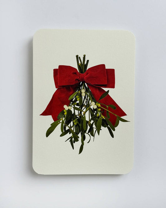 Mistletoe & Bow Christmas Greeting Card