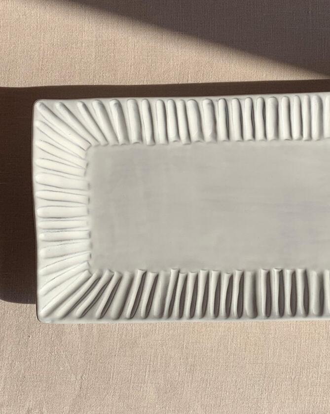 Ceramic Stripes Tray - Large