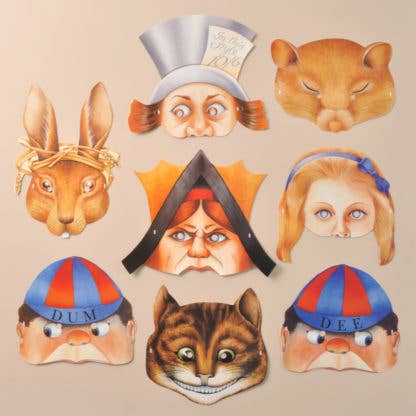 Alice In Wonderland Party Masks - Set of 8