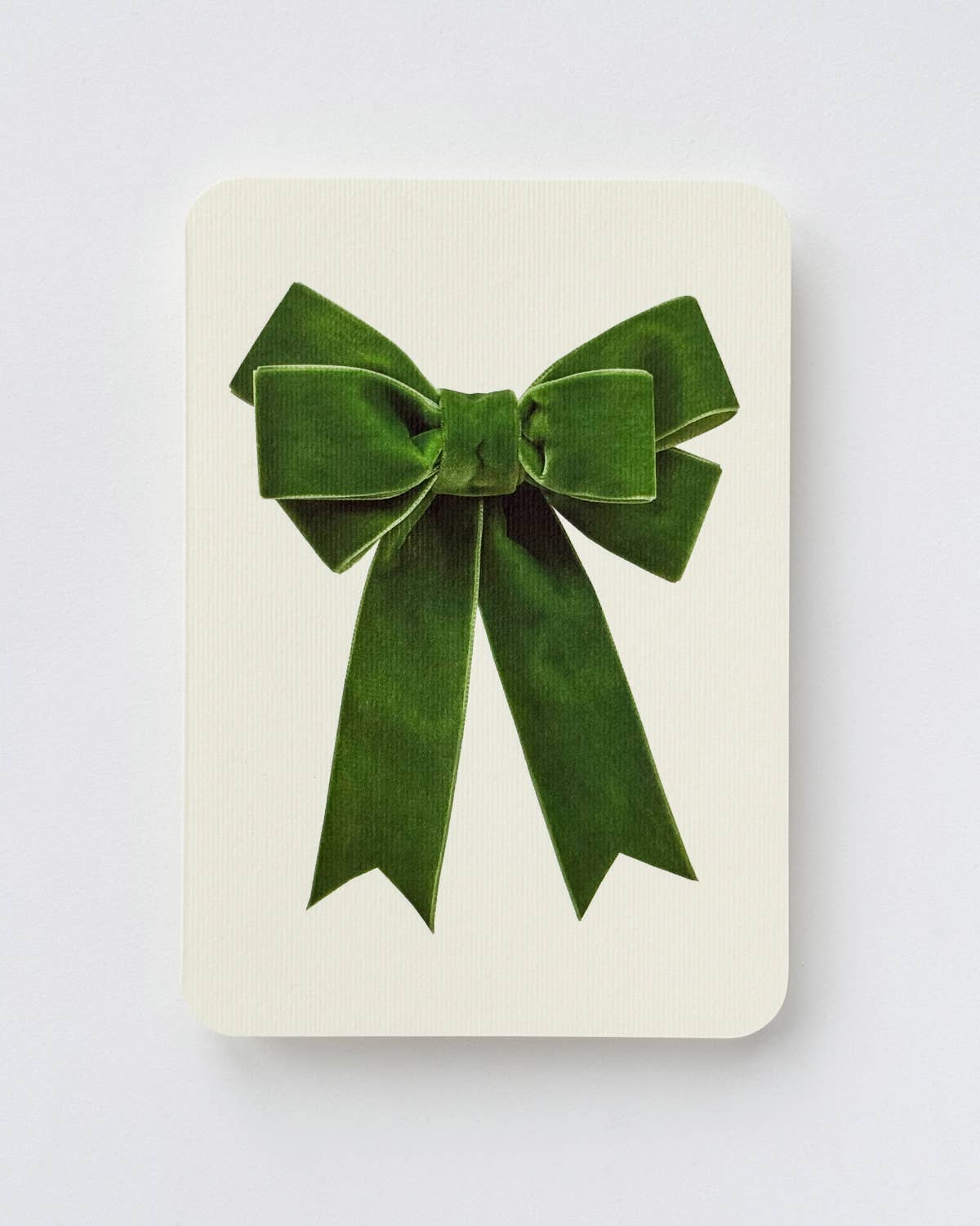 Green Velvet Bow Greeting Card