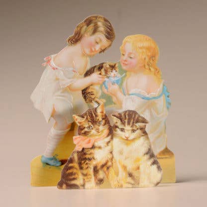 GIRLS AND CATS 3D THEMED EVERYDAY CARD