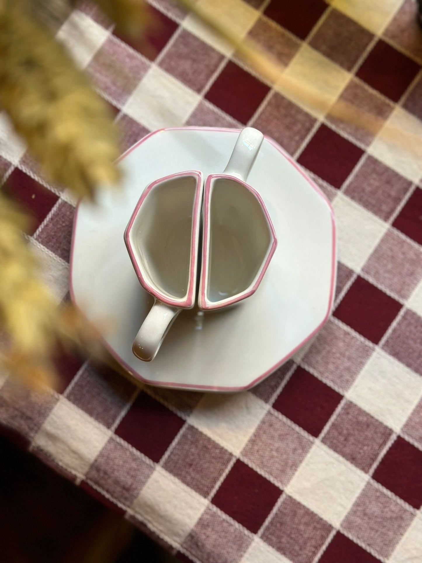 V.VM Split Espresso Cup - Pink Border