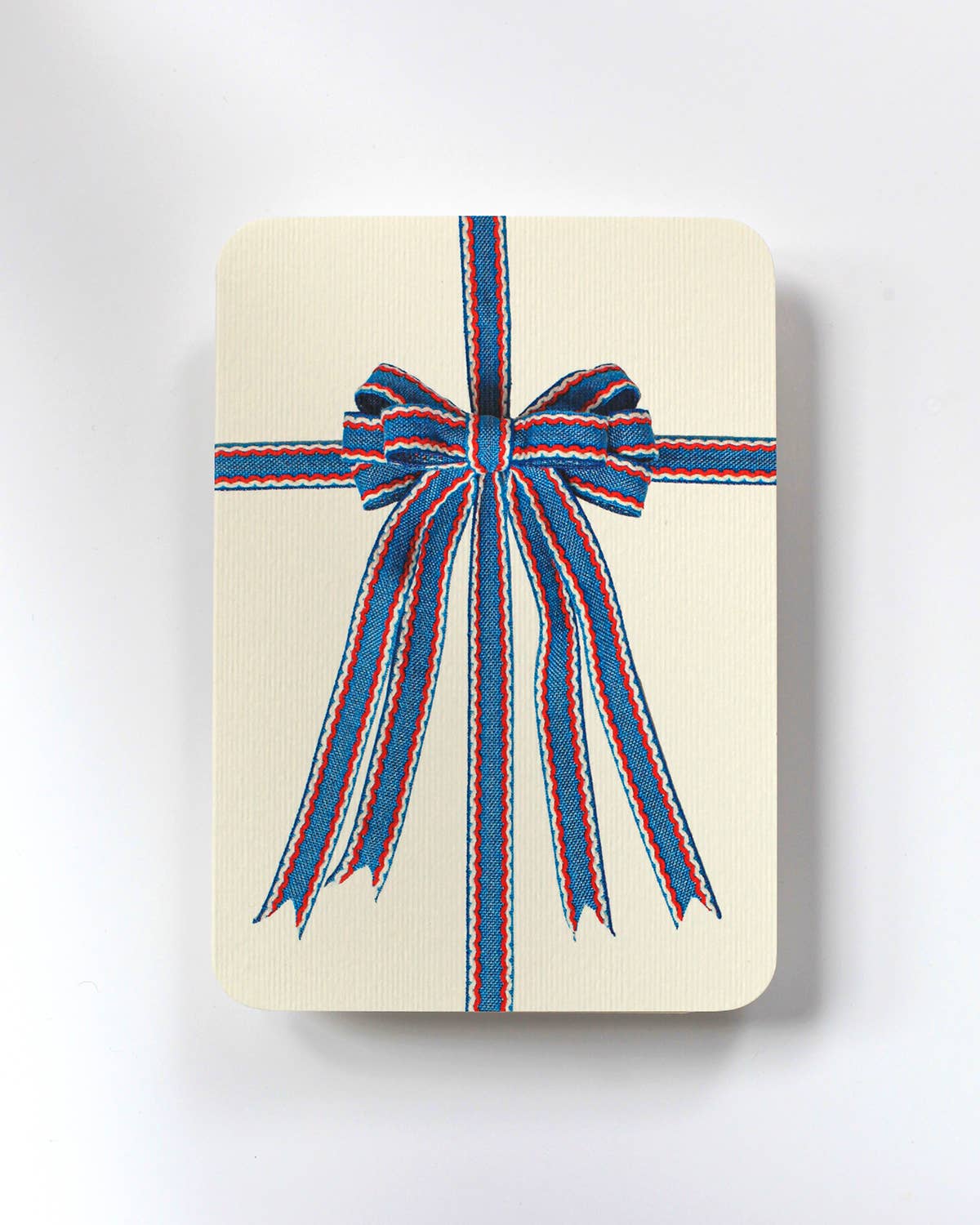 Blue, Red & White Bow Greeting Card