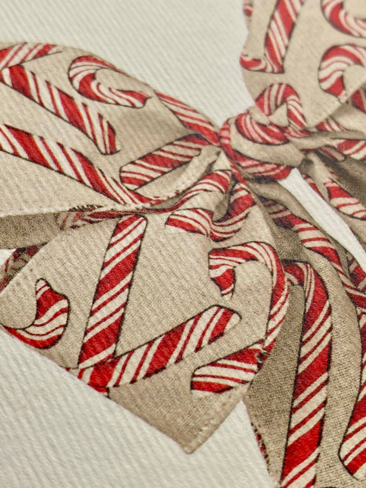 Candy Cane Bow Christmas Greeting Card