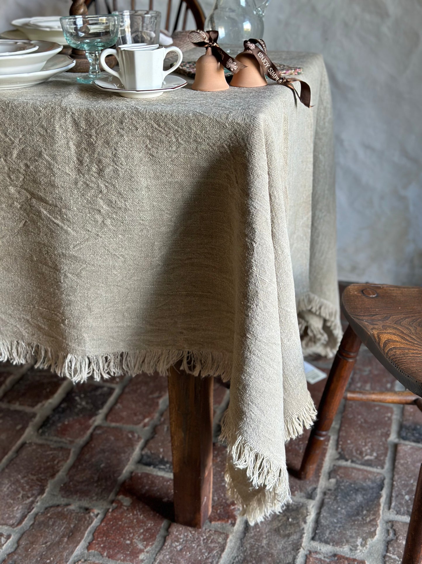 V.VM Fringe Linen Tablecloth