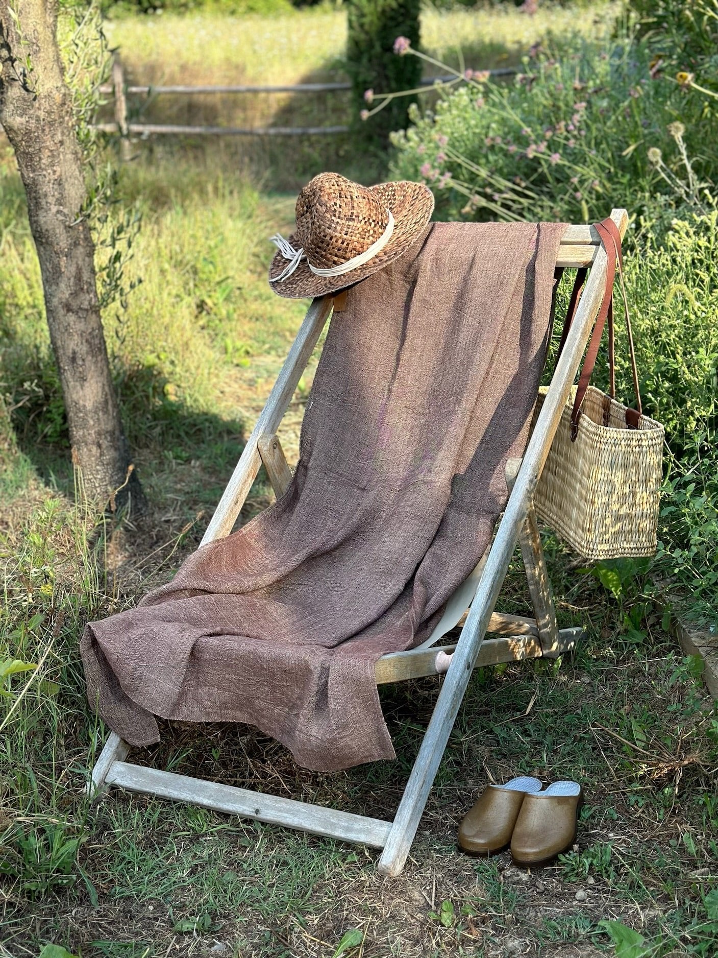 Telo da bagno e da spiaggia in lino V.VM - Marrone