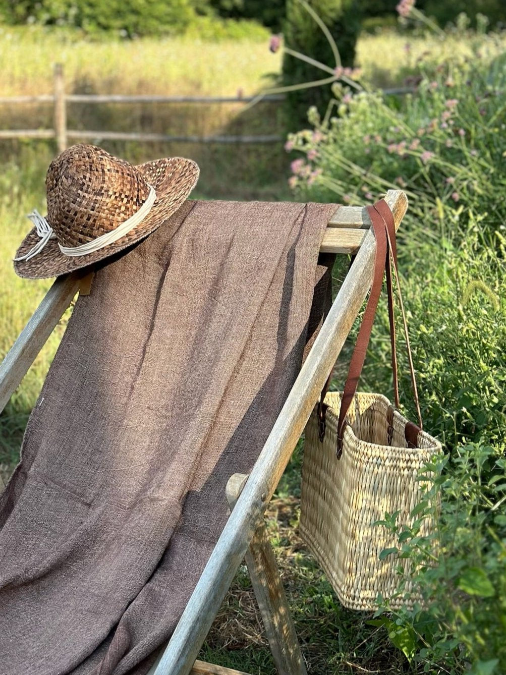 Telo da bagno e da spiaggia in lino V.VM - Marrone