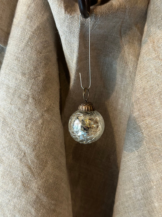 Silver Glass Ornament - Small Sphere