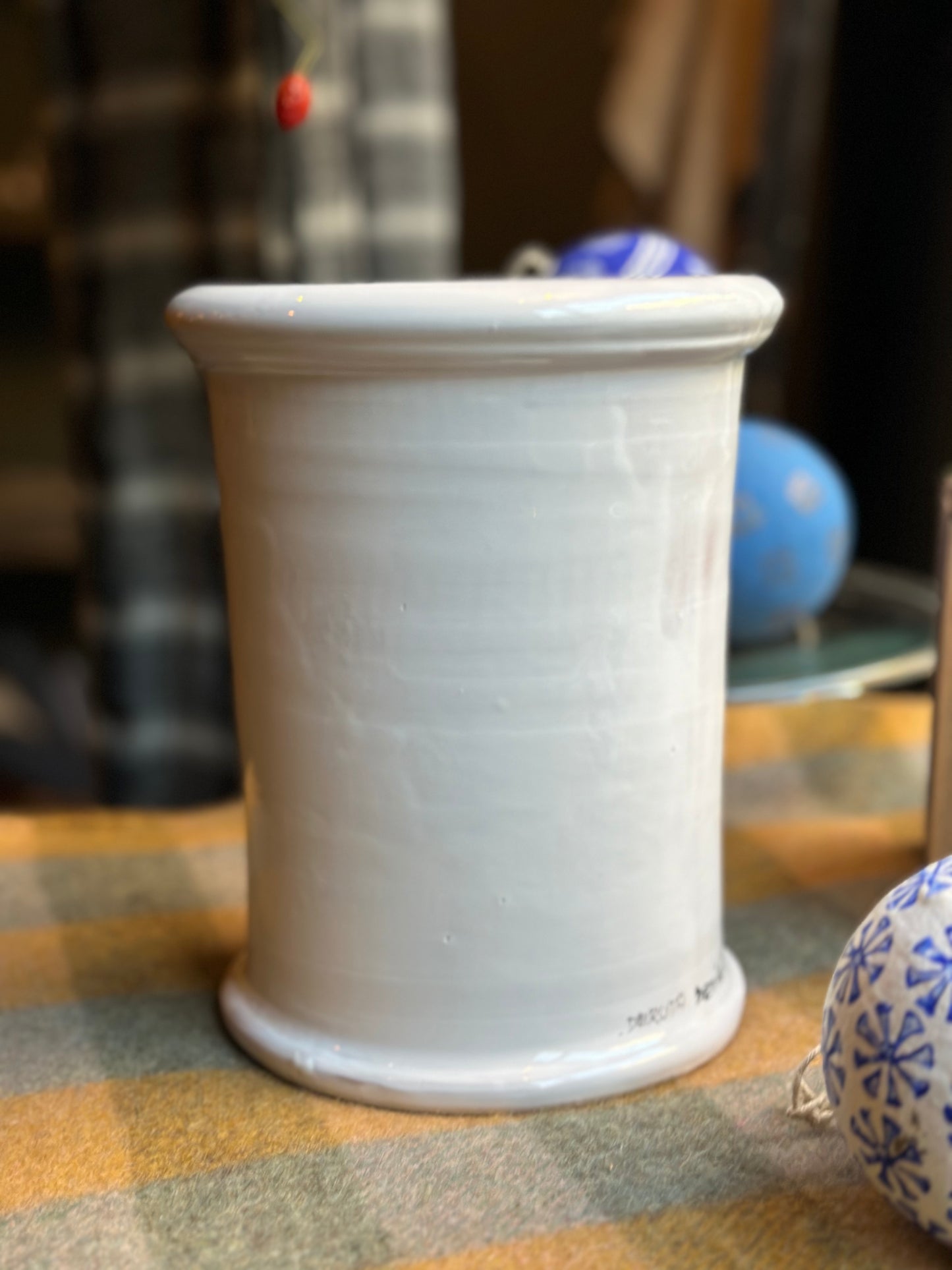 Ceramic White Vase and Utensil Holder