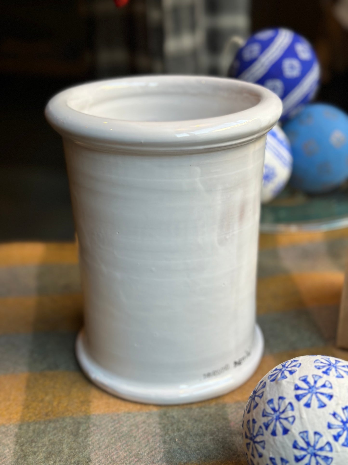 Ceramic White Vase and Utensil Holder