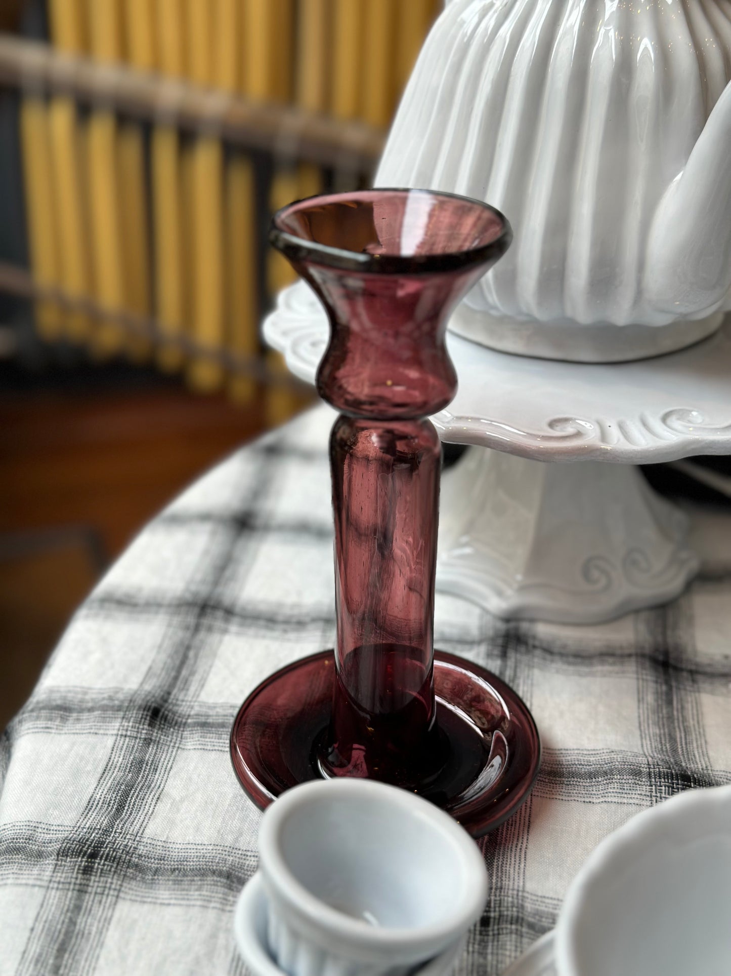 Handblown Glass Candleholder - Framboise