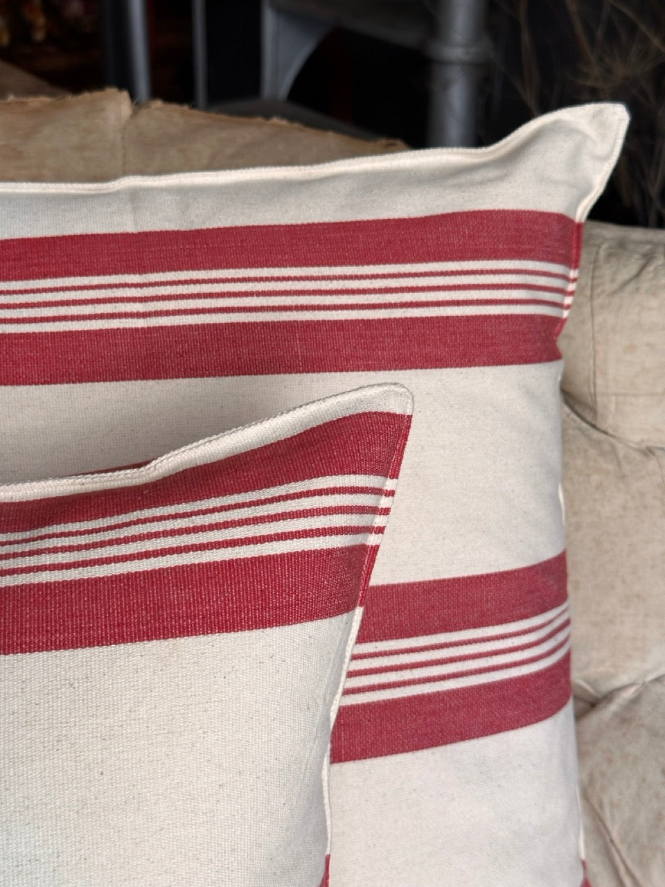 Tensira Red Lines Cushion 100% Cotton - 50X50