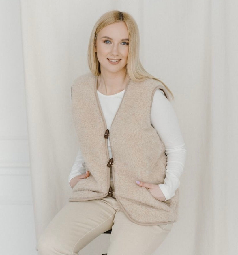 Shearling Vest Unisex - Natural