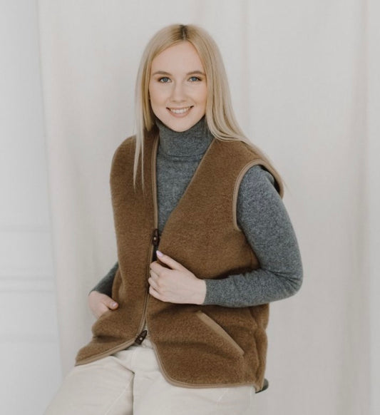 Shearling Vest Unisex - Camel