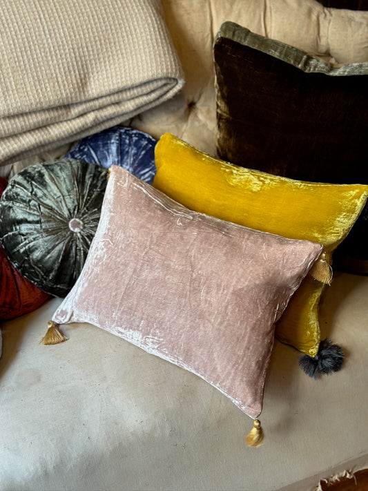 Velvet Tassels Cushion - Goa