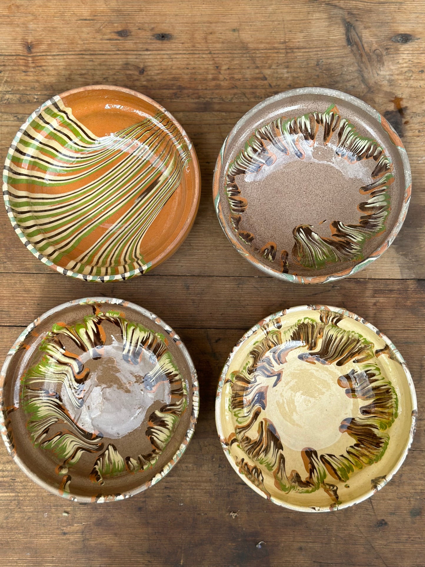 Set of 4 Antique Funky Bowls