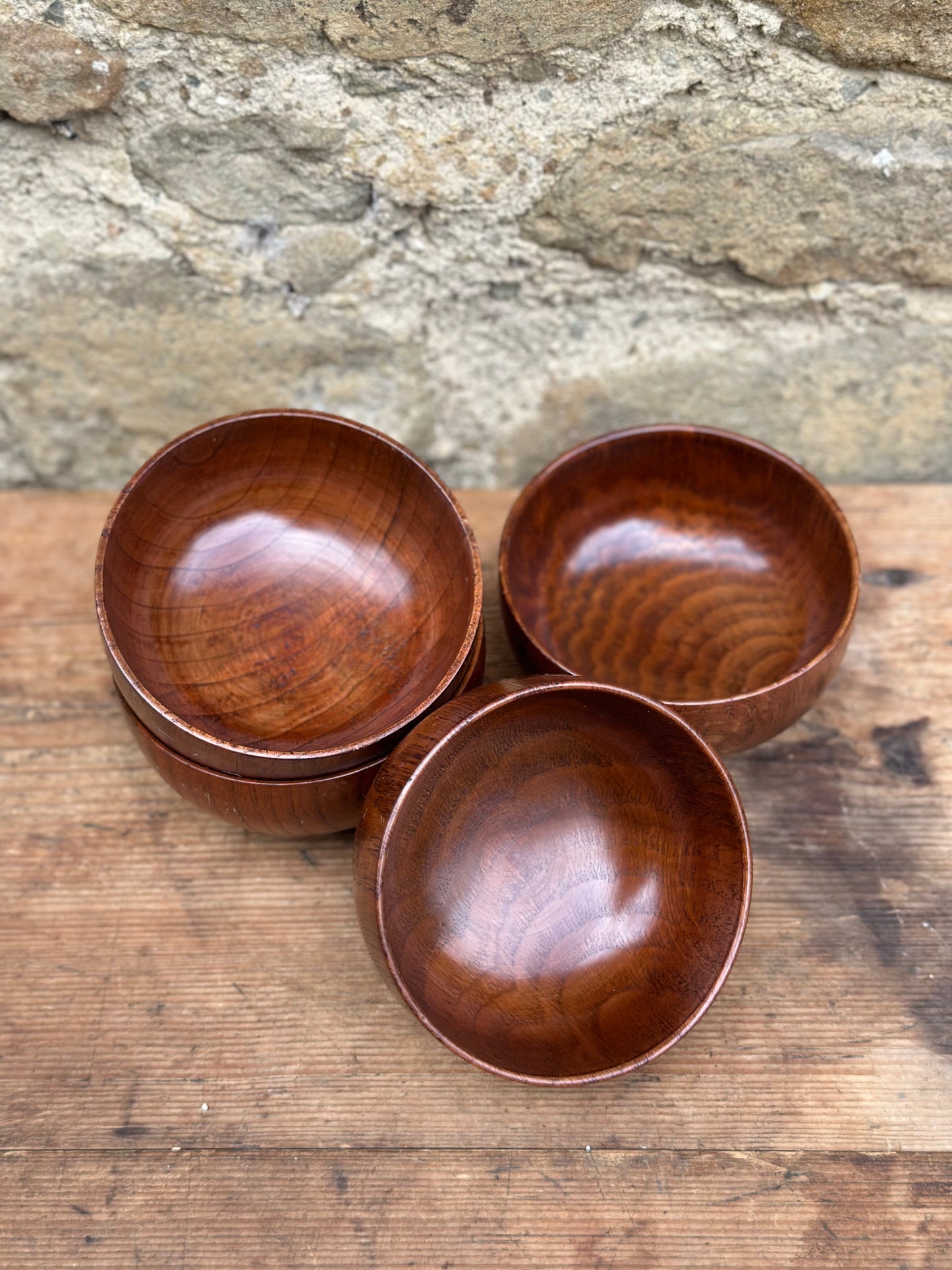 Set of 4 Wooden Bowls