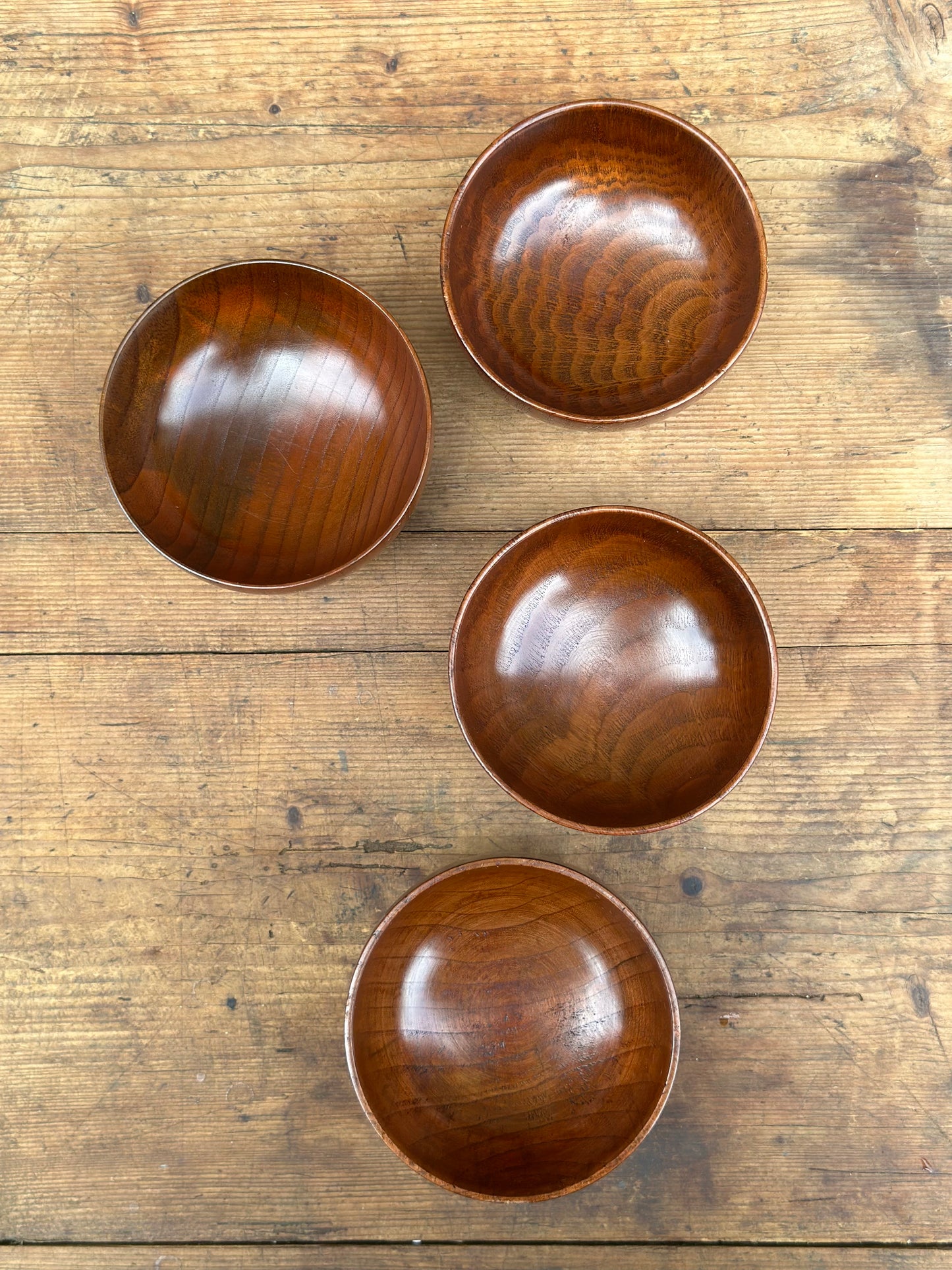 Set of 4 Wooden Bowls