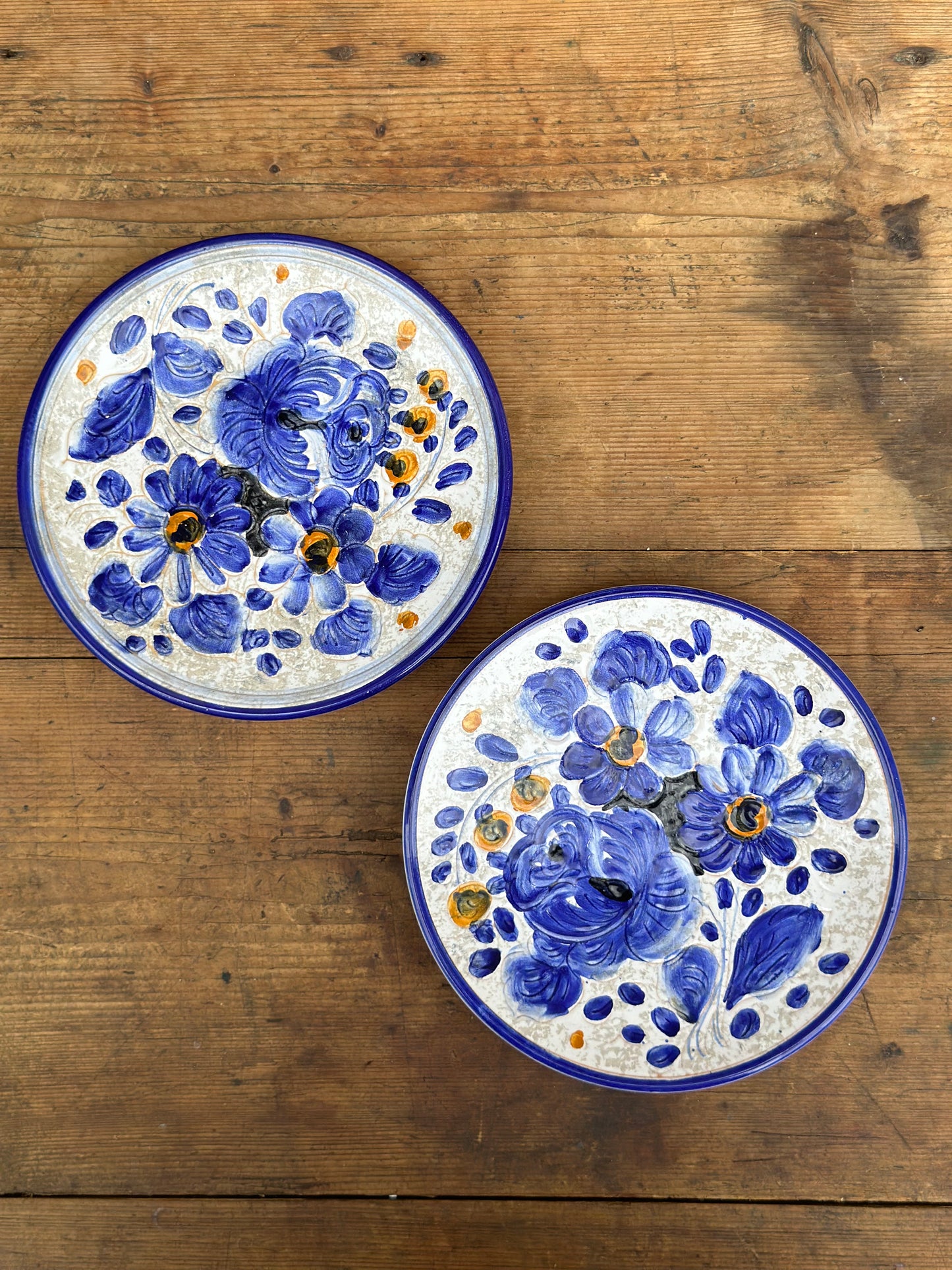 Hand Painted Ceramic Plates - Set of 2