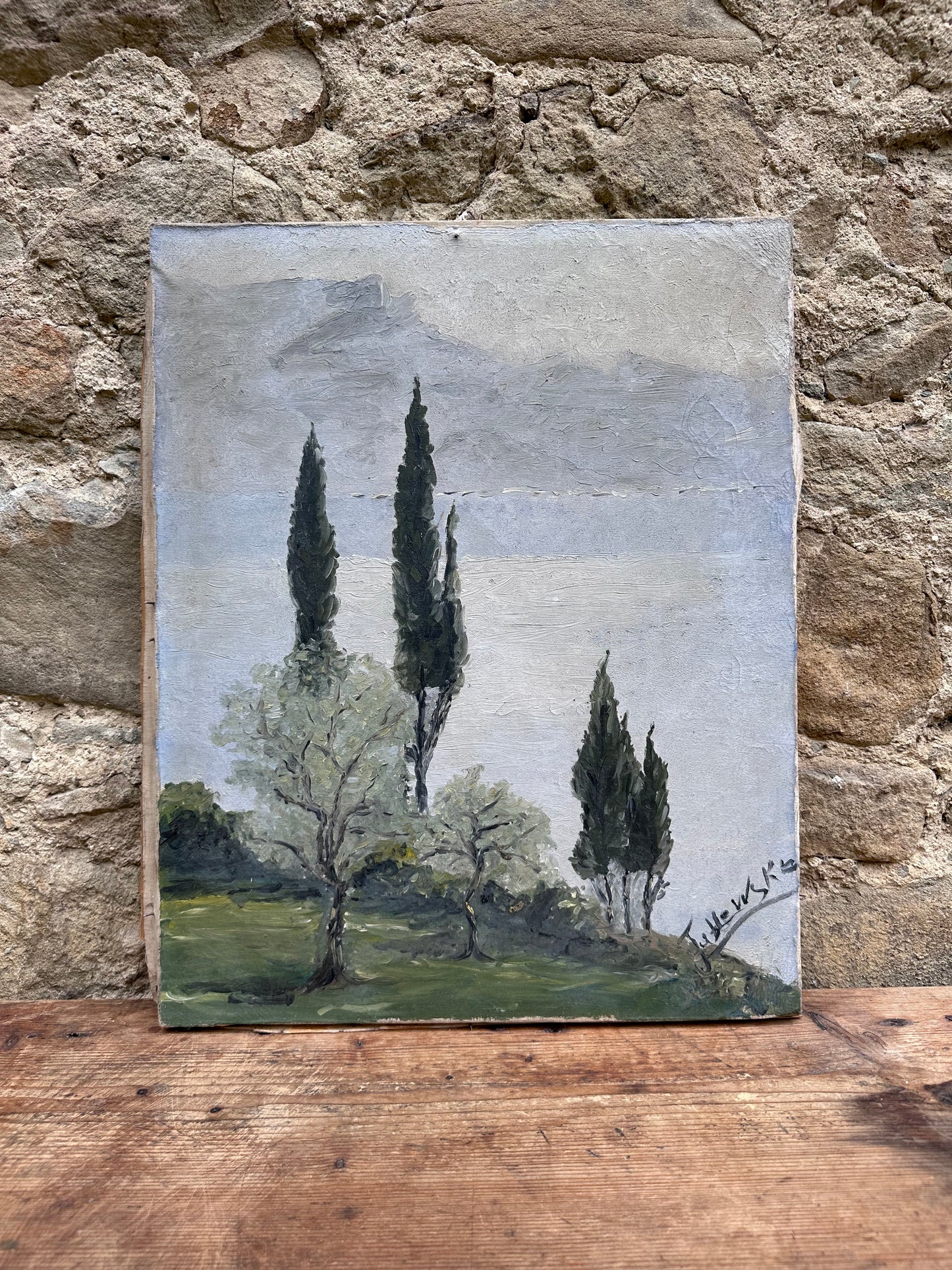 Cypresses Oil Painting