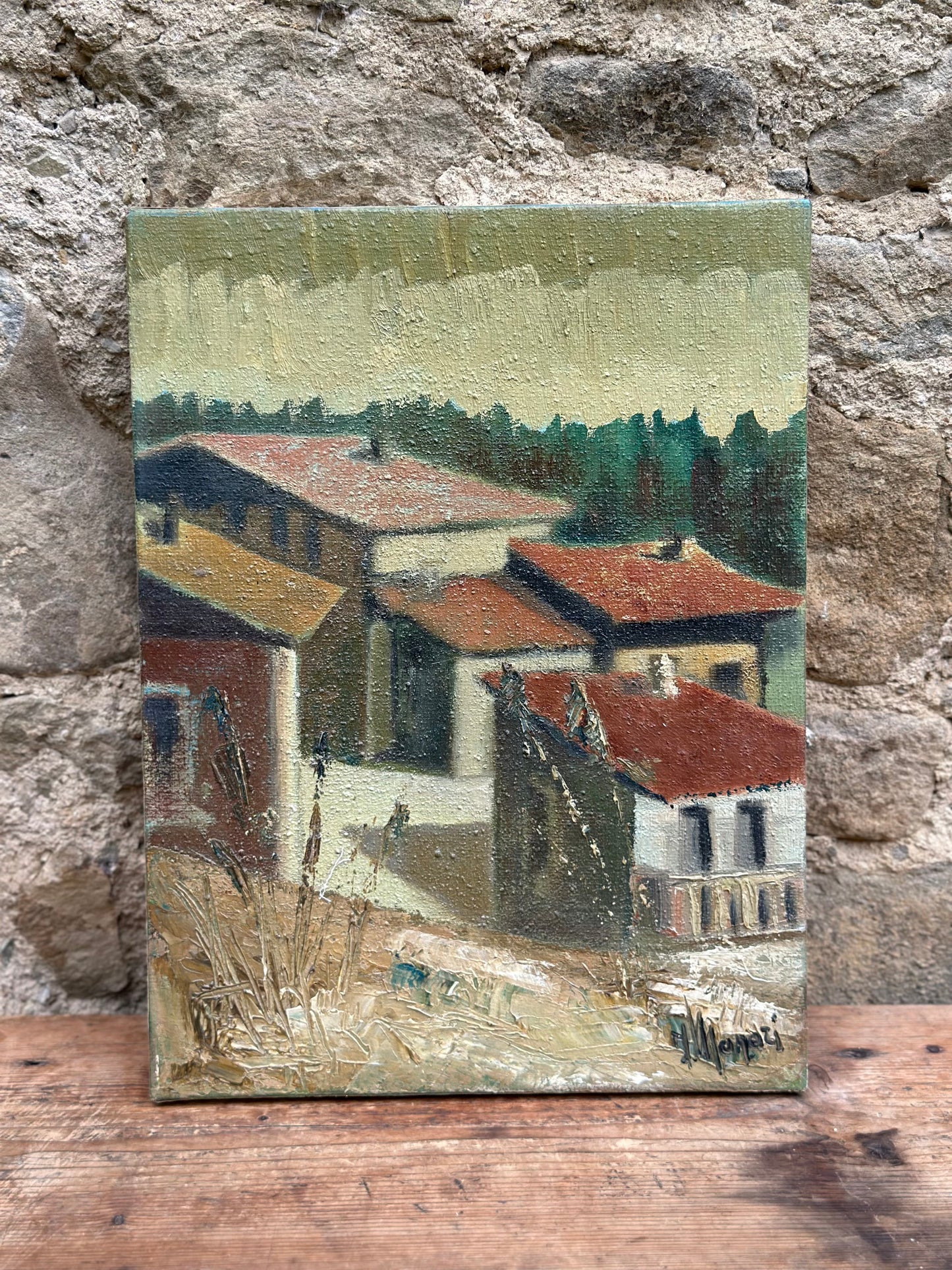 Small Italian Village Oil Painting