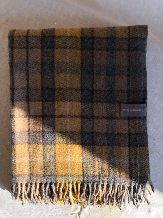 Coperta in lana riciclata - Buchanan Natural Tartan