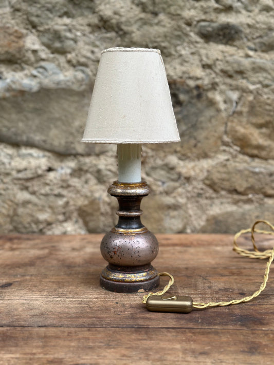 Antique Painted Wood Lamp