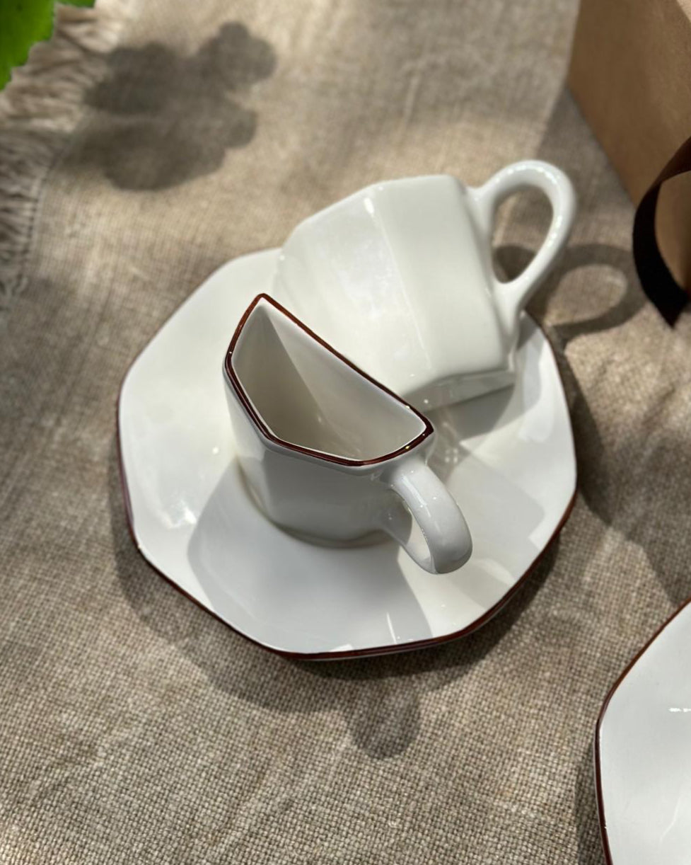 V.VM Split Espresso Cup - Brown Border