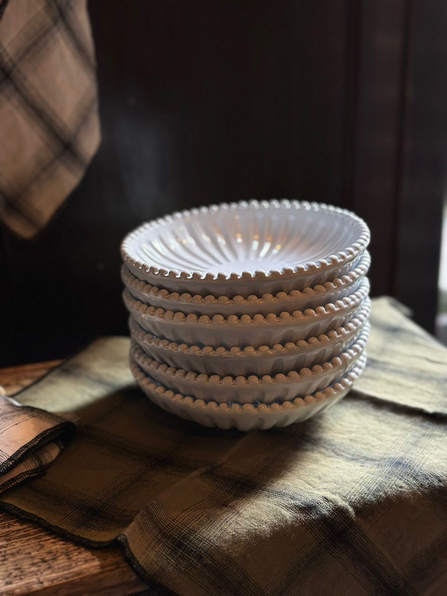 Ceramic Stripes & Dots Footed Bowl