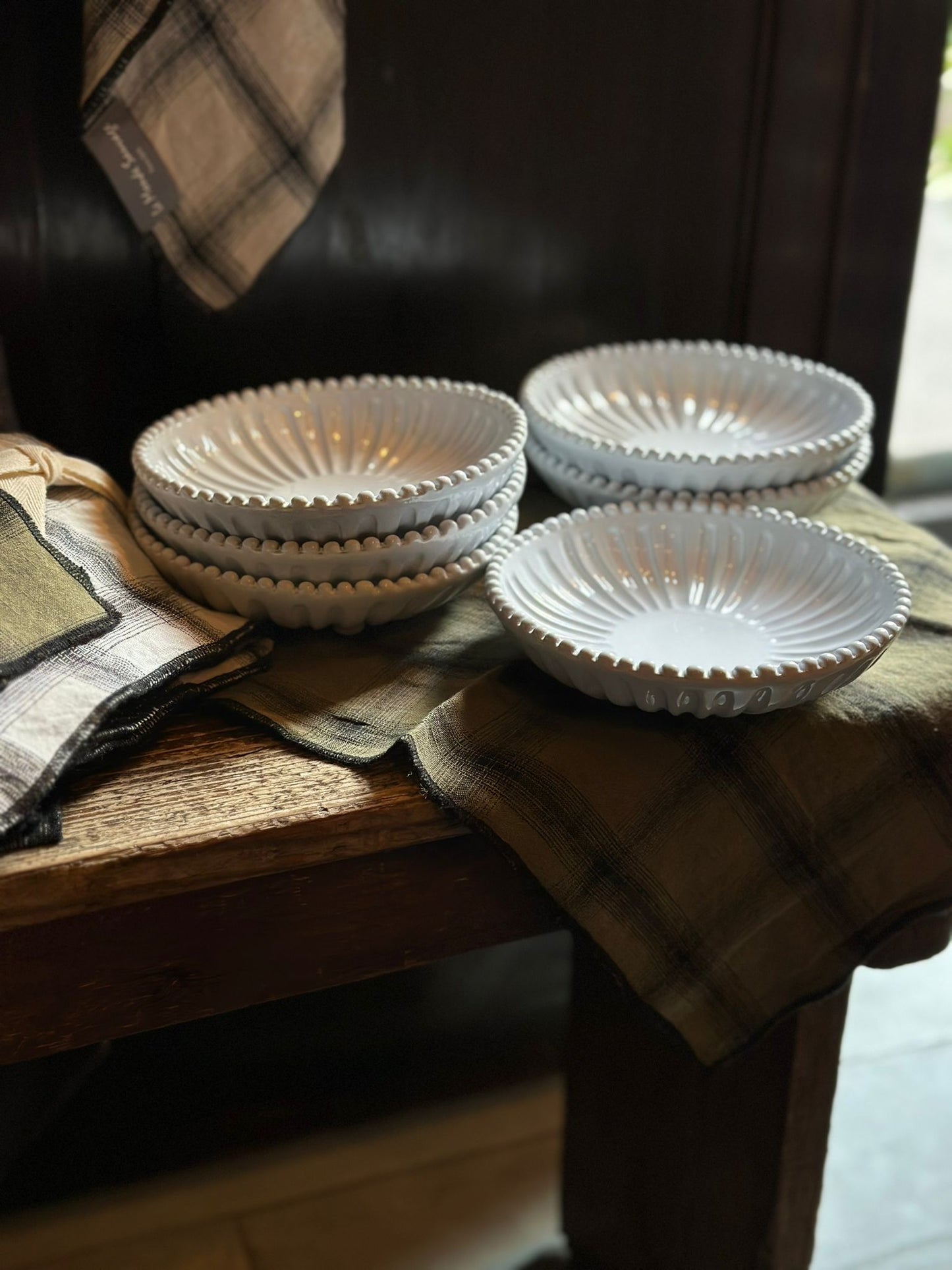 Ceramic Stripes & Dots Footed Bowl