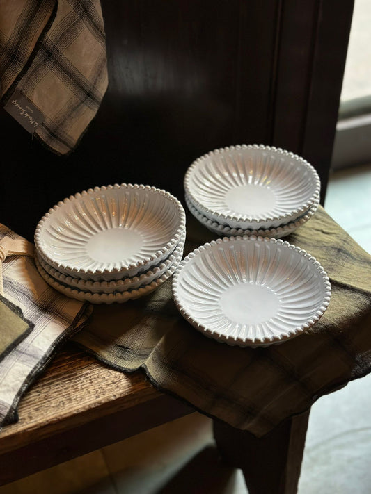 Ceramic Stripes & Dots Footed Bowl