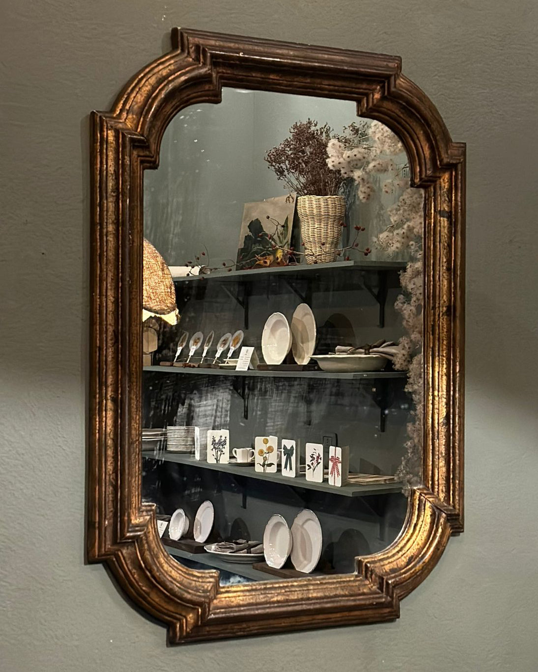 Antique Wooden Frame Mirror