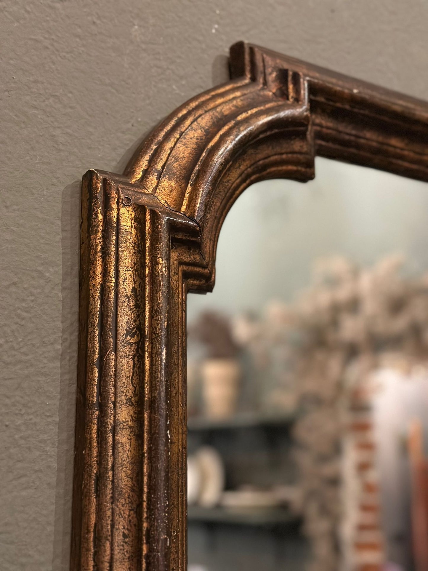 Antique Wooden Frame Mirror