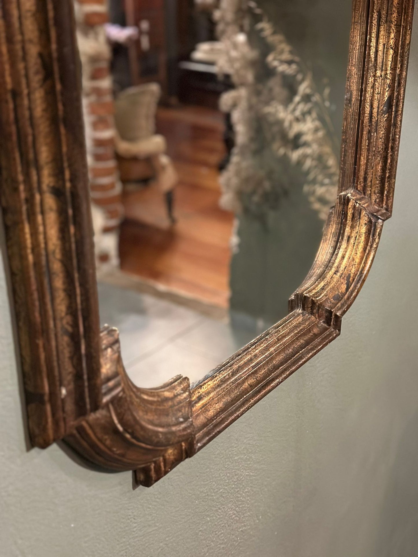 Antique Wooden Frame Mirror