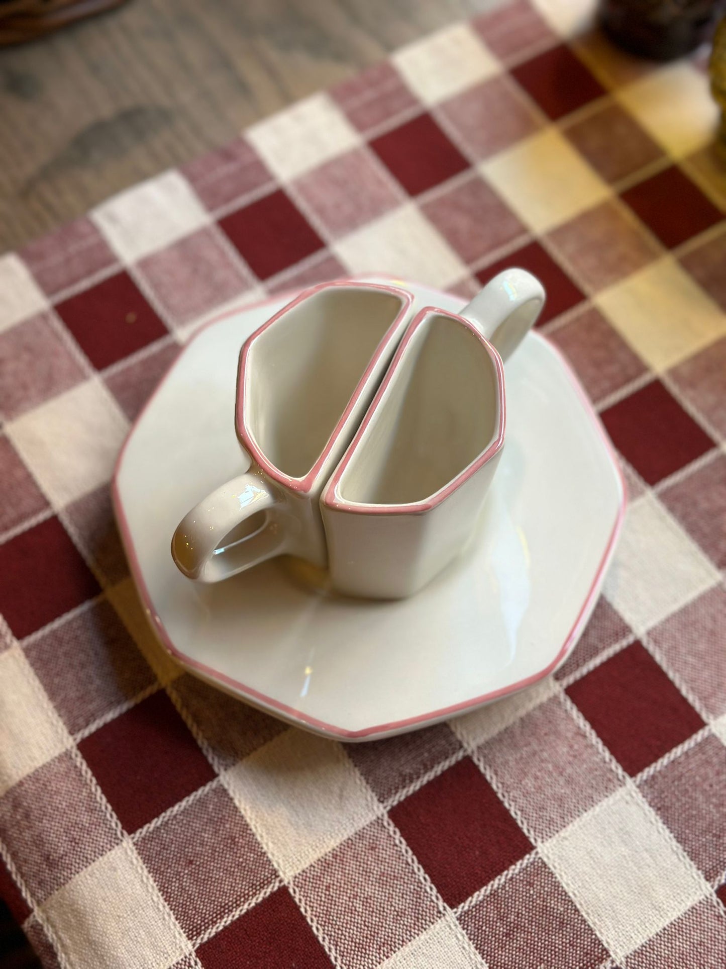 V.VM Split Espresso Cup - Pink Border