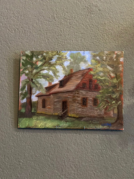 Cabin In The Woods Oil Painting