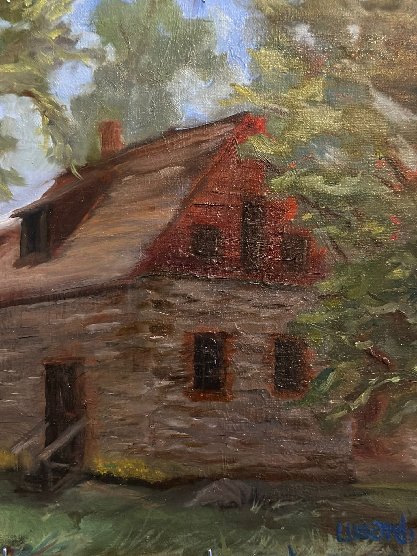 Cabin In The Woods Oil Painting