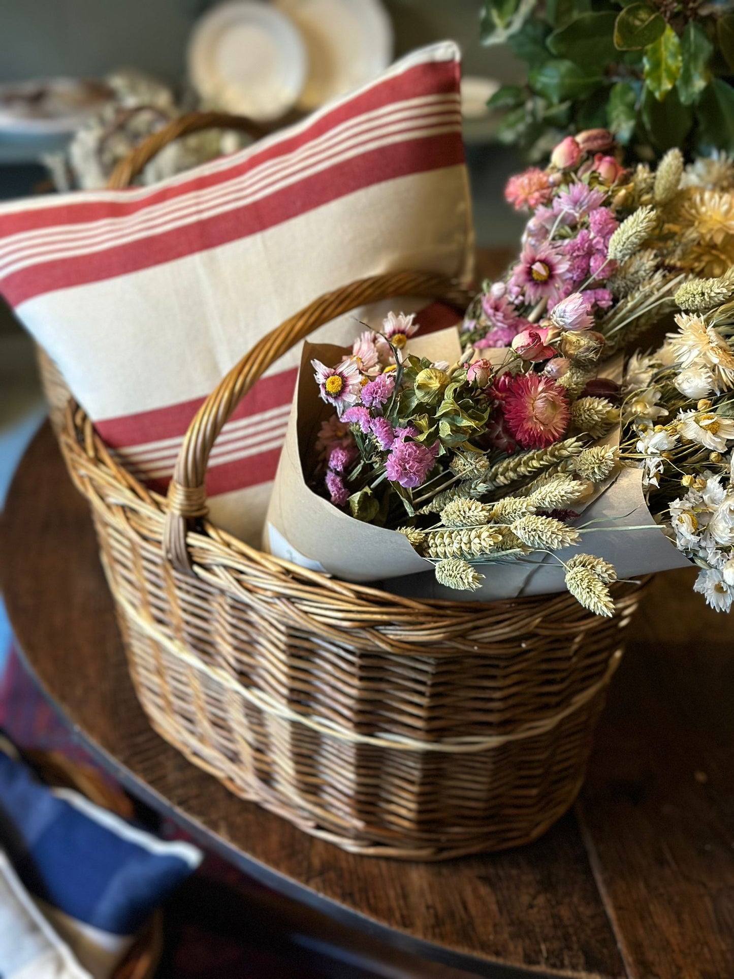 Large Dark Brown Oval Basket