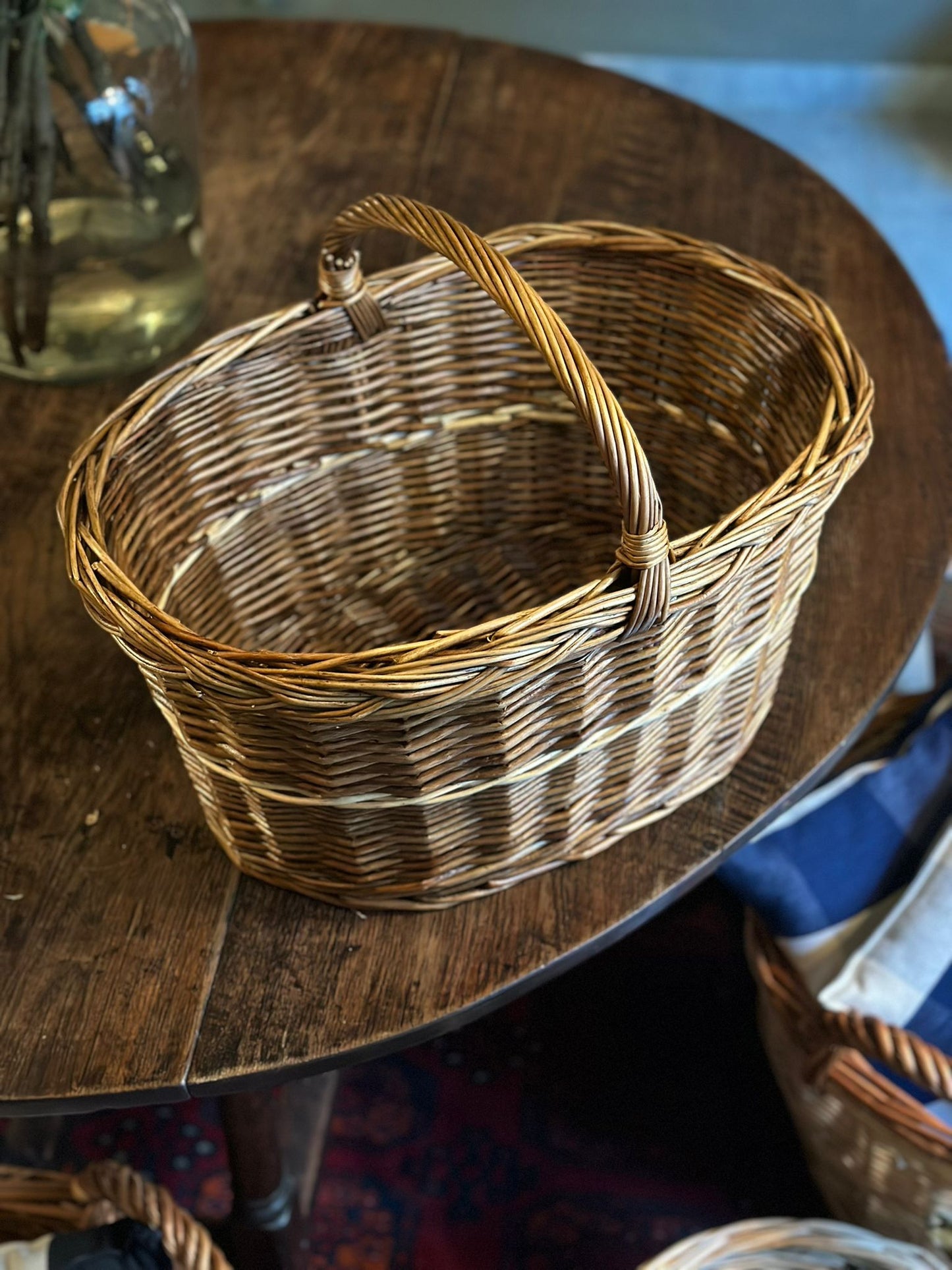 Large Dark Brown Oval Basket