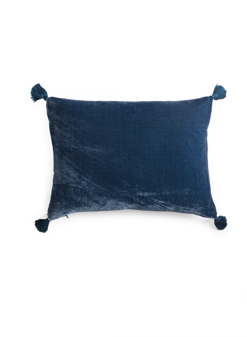 Velvet Tassels Cushion - Delft