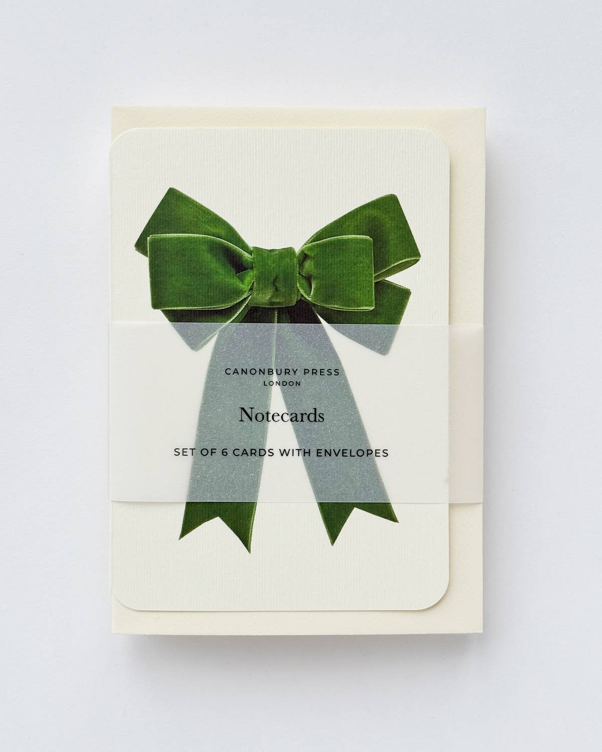 Green Velvet Bow Greeting Card