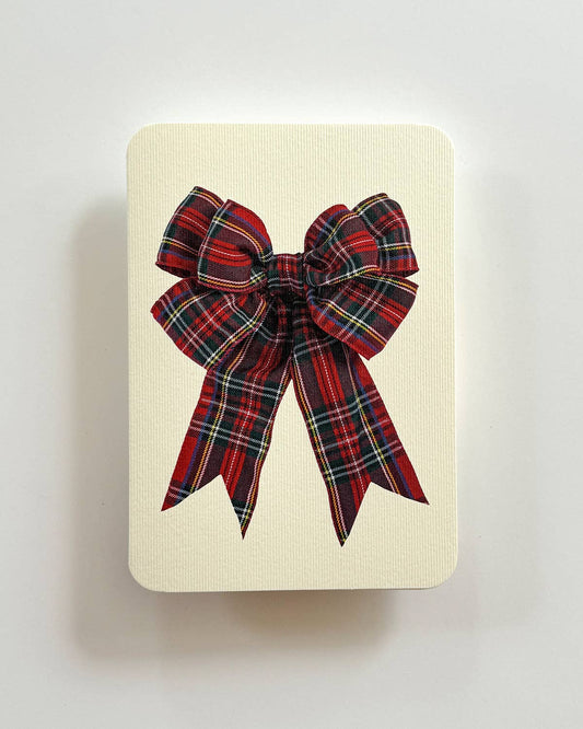 Red Tartan Bow Greeting Card