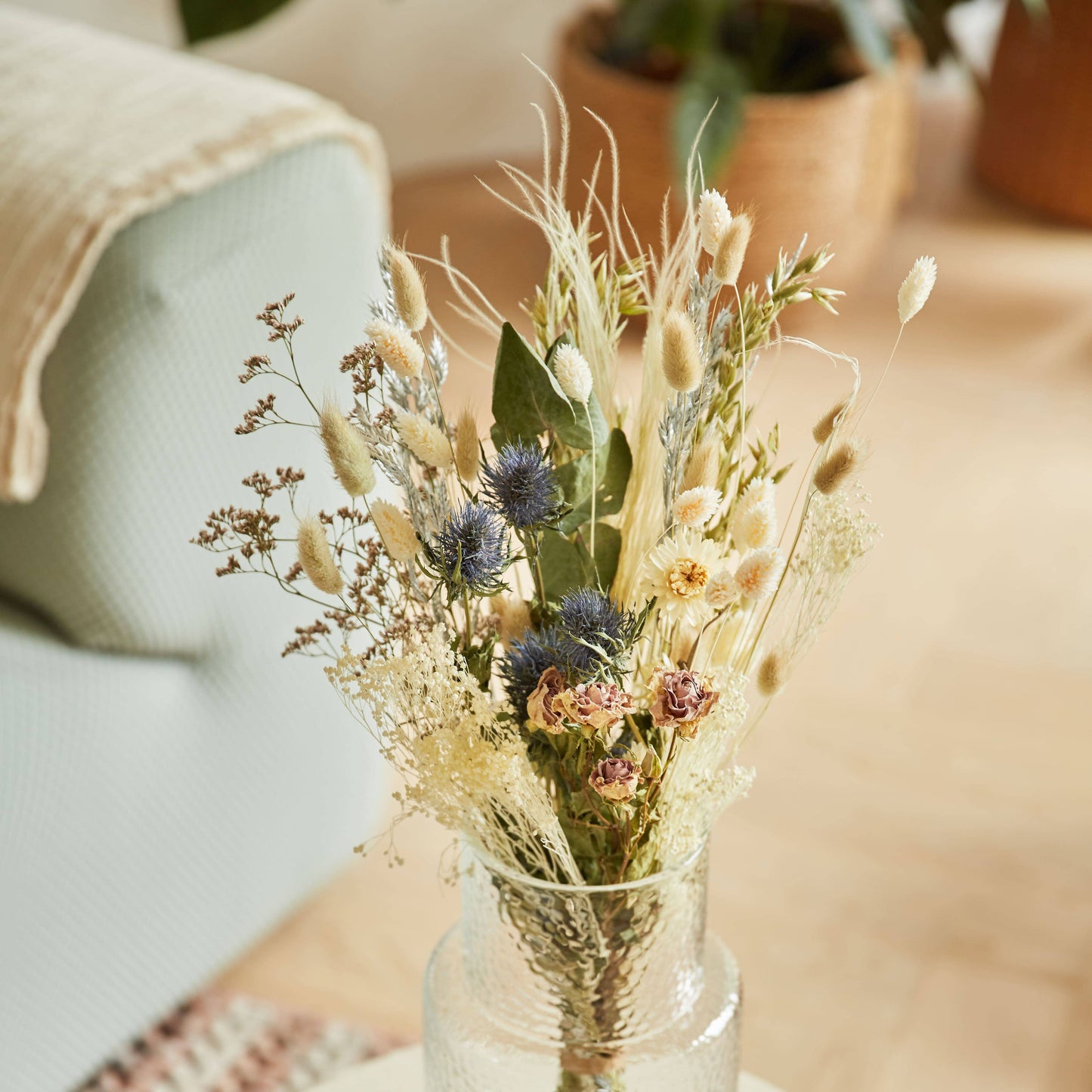 Dried Flowers - Field Bouquet Frosted White: Small