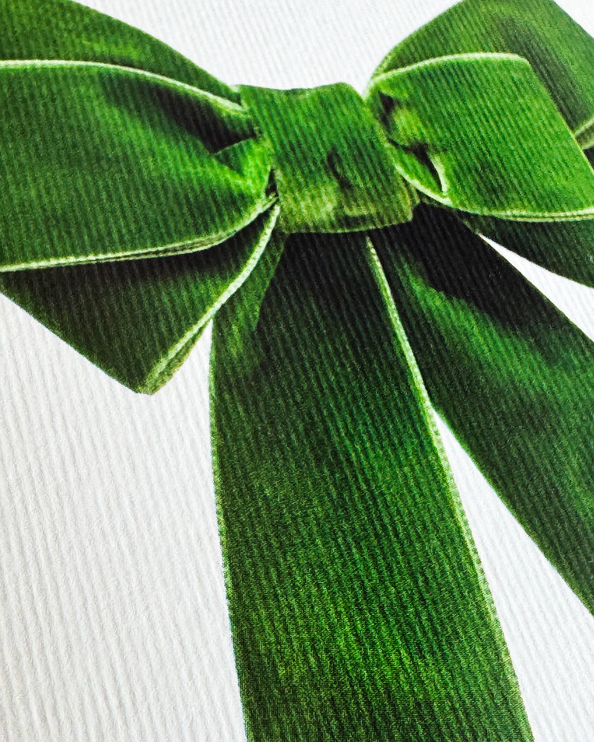 Green Velvet Bow Greeting Card