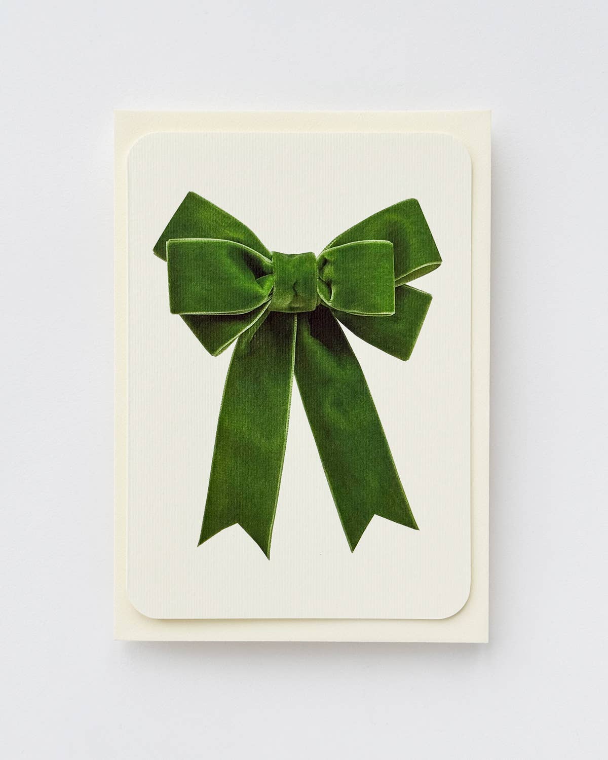 Green Velvet Bow Greeting Card