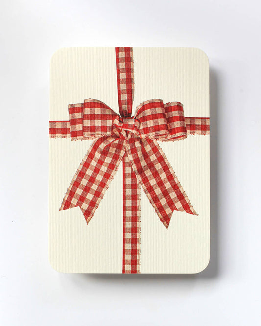 Gingham Bow Greeting Card