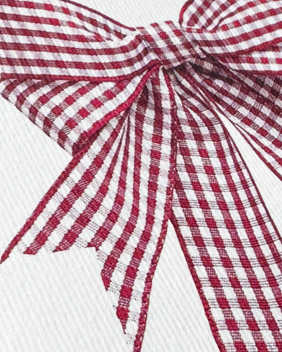 Double Tail Red Gingham Bow Greeting Card