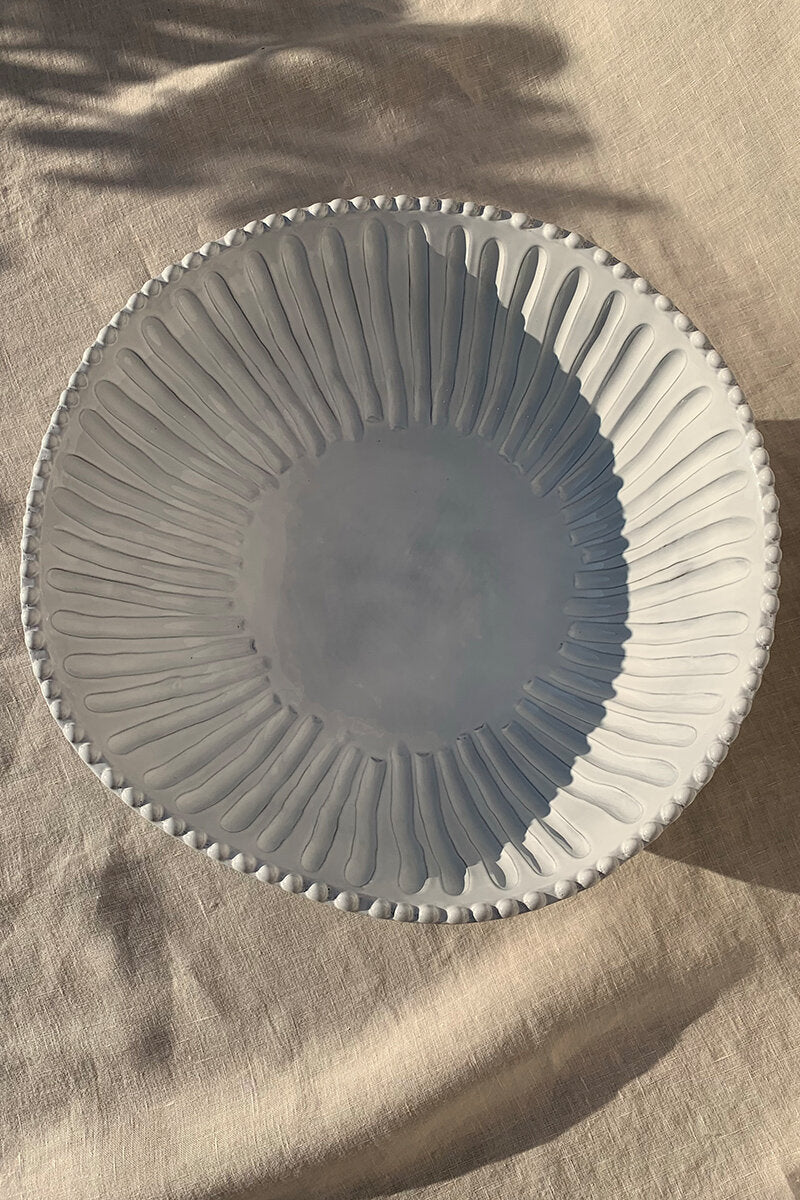 Ceramic Stripes & Dots Serving Bowl - Large